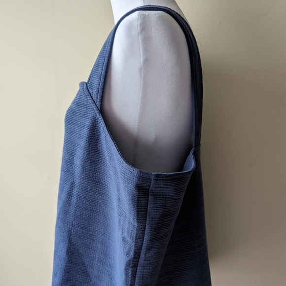 J Crew Blue Button Front Textured Sleeveless Top XL - Picture 2 of 7